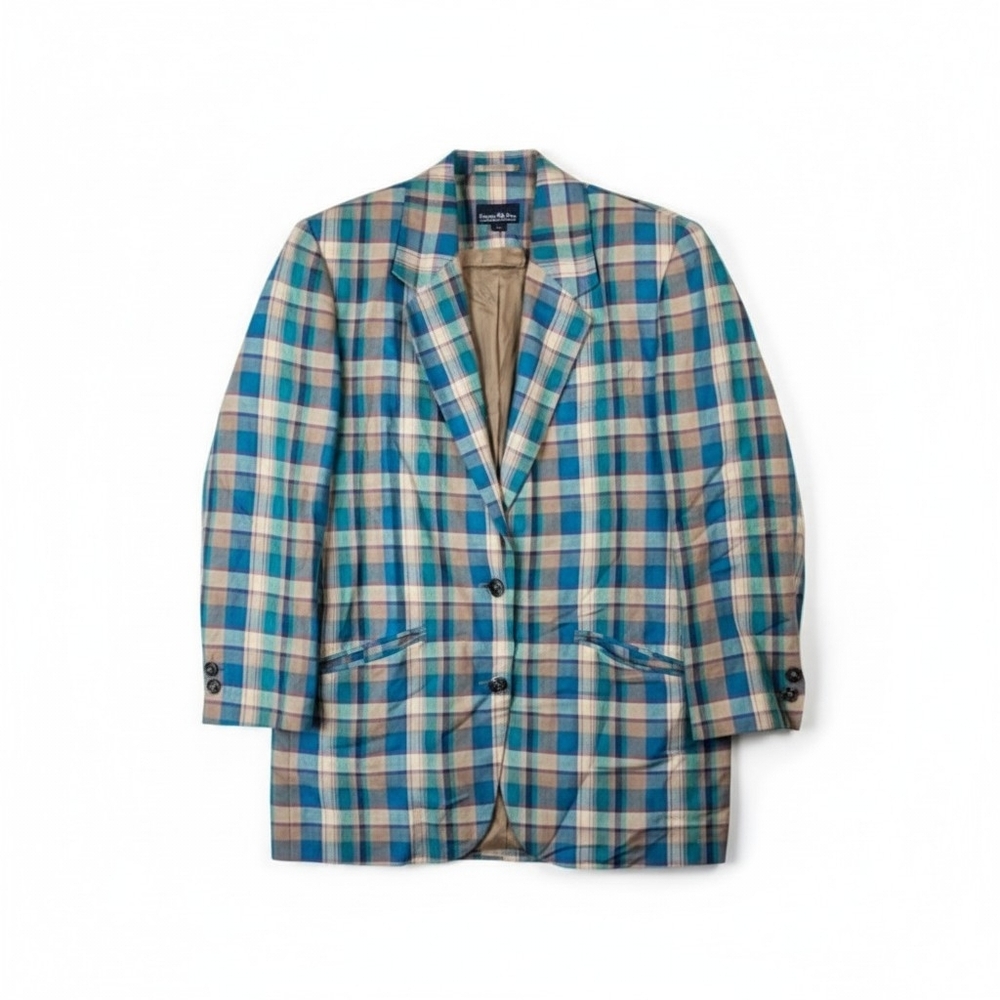 Hunter's Run Equestrian Vintage Plaid Blazer Riding Coat